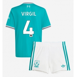 Fotbollsset Barn Liverpool Virgil van Dijk #4 Tredje Tröja 2025-26 Mini-Kit Kortärmad (+ korta byxor)