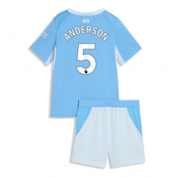 Fotbollsset Barn Manchester City Elliot Anderson #5 Hemmatröja 2026-27 Mini-Kit Kortärmad (+ korta byxor)