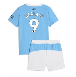 Fotbollsset Barn Manchester City Erling Haaland #9 Hemmatröja 2025-26 Mini-Kit Kortärmad (+ korta byxor)