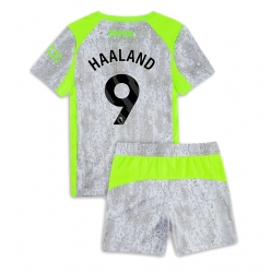 Fotbollsset Barn Manchester City Erling Haaland #9 Tredje Tröja 2025-26 Mini-Kit Kortärmad (+ korta byxor)