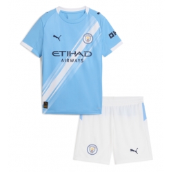 Fotbollsset Barn Manchester City Hemmatröja 2025-26 Mini-Kit Kortärmad (+ korta byxor)