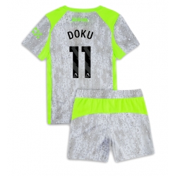 Fotbollsset Barn Manchester City Jeremy Doku #11 Tredje Tröja 2025-26 Mini-Kit Kortärmad (+ korta byxor)