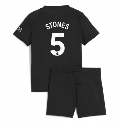 Fotbollsset Barn Manchester City John Stones #5 Bortatröja 2025-26 Mini-Kit Kortärmad (+ korta byxor)