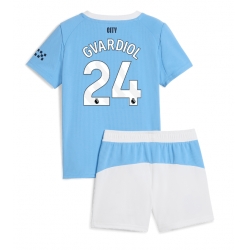 Fotbollsset Barn Manchester City Josko Gvardiol #24 Hemmatröja 2025-26 Mini-Kit Kortärmad (+ korta byxor)