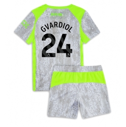 Fotbollsset Barn Manchester City Josko Gvardiol #24 Tredje Tröja 2025-26 Mini-Kit Kortärmad (+ korta byxor)