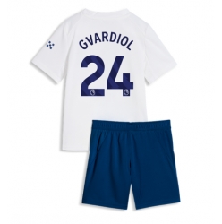 Fotbollsset Barn Manchester City Josko Gvardiol #24 Tredje Tröja 2026-27 Mini-Kit Kortärmad (+ korta byxor)
