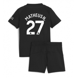 Fotbollsset Barn Manchester City Matheus Nunes #27 Bortatröja 2025-26 Mini-Kit Kortärmad (+ korta byxor)