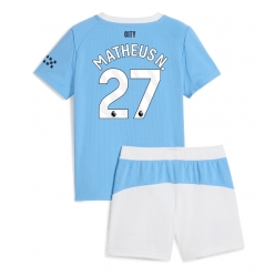 Fotbollsset Barn Manchester City Matheus Nunes #27 Hemmatröja 2025-26 Mini-Kit Kortärmad (+ korta byxor)