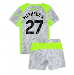 Fotbollsset Barn Manchester City Matheus Nunes #27 Tredje Tröja 2025-26 Mini-Kit Kortärmad (+ korta byxor)