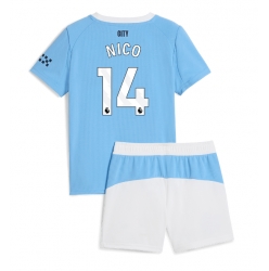 Fotbollsset Barn Manchester City Nico Gonzalez #14 Hemmatröja 2025-26 Mini-Kit Kortärmad (+ korta byxor)