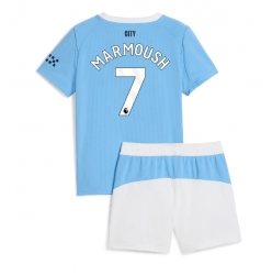 Fotbollsset Barn Manchester City Omar Marmoush #7 Hemmatröja 2025-26 Mini-Kit Kortärmad (+ korta byxor)