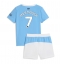 Fotbollsset Barn Manchester City Omar Marmoush #7 Hemmatröja 2025-26 Mini-Kit Kortärmad (+ korta byxor)