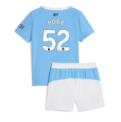 Fotbollsset Barn Manchester City Oscar Bobb #52 Hemmatröja 2025-26 Mini-Kit Kortärmad (+ korta byxor)