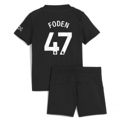 Fotbollsset Barn Manchester City Phil Foden #47 Bortatröja 2025-26 Mini-Kit Kortärmad (+ korta byxor)