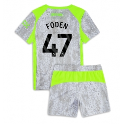 Fotbollsset Barn Manchester City Phil Foden #47 Tredje Tröja 2025-26 Mini-Kit Kortärmad (+ korta byxor)