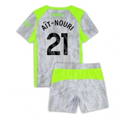 Fotbollsset Barn Manchester City Rayan Ait-Nouri #21 Tredje Tröja 2025-26 Mini-Kit Kortärmad (+ korta byxor)
