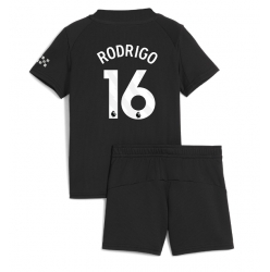 Fotbollsset Barn Manchester City Rodri Hernandez #16 Bortatröja 2025-26 Mini-Kit Kortärmad (+ korta byxor)