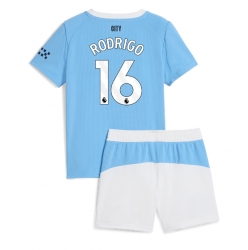 Fotbollsset Barn Manchester City Rodri Hernandez #16 Hemmatröja 2025-26 Mini-Kit Kortärmad (+ korta byxor)
