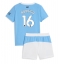 Fotbollsset Barn Manchester City Rodri Hernandez #16 Hemmatröja 2025-26 Mini-Kit Kortärmad (+ korta byxor)
