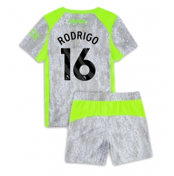 Fotbollsset Barn Manchester City Rodri Hernandez #16 Tredje Tröja 2025-26 Mini-Kit Kortärmad (+ korta byxor)