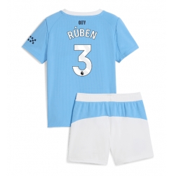 Fotbollsset Barn Manchester City Ruben Dias #3 Hemmatröja 2025-26 Mini-Kit Kortärmad (+ korta byxor)