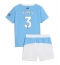 Fotbollsset Barn Manchester City Ruben Dias #3 Hemmatröja 2025-26 Mini-Kit Kortärmad (+ korta byxor)