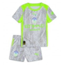Fotbollsset Barn Manchester City Tredje Tröja 2025-26 Mini-Kit Kortärmad (+ korta byxor)
