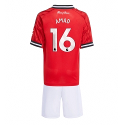 Fotbollsset Barn Manchester United Amad Diallo #16 Hemmatröja 2025-26 Mini-Kit Kortärmad (+ korta byxor)