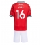 Fotbollsset Barn Manchester United Amad Diallo #16 Hemmatröja 2025-26 Mini-Kit Kortärmad (+ korta byxor)