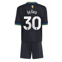 Fotbollsset Barn Manchester United Benjamin Sesko #30 Tredje Tröja 2025-26 Mini-Kit Kortärmad (+ korta byxor)