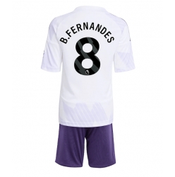 Fotbollsset Barn Manchester United Bruno Fernandes #8 Bortatröja 2025-26 Mini-Kit Kortärmad (+ korta byxor)