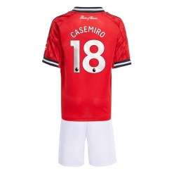 Fotbollsset Barn Manchester United Casemiro #18 Hemmatröja 2025-26 Mini-Kit Kortärmad (+ korta byxor)