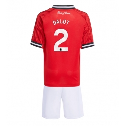 Fotbollsset Barn Manchester United Diogo Dalot #2 Hemmatröja 2025-26 Mini-Kit Kortärmad (+ korta byxor)