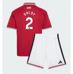 Fotbollsset Barn Manchester United Diogo Dalot #2 Hemmatröja 2026-27 Mini-Kit Kortärmad (+ korta byxor)