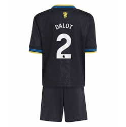Fotbollsset Barn Manchester United Diogo Dalot #2 Tredje Tröja 2025-26 Mini-Kit Kortärmad (+ korta byxor)