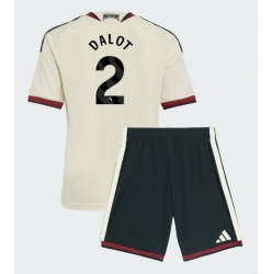 Fotbollsset Barn Manchester United Diogo Dalot #2 Tredje Tröja 2026-27 Mini-Kit Kortärmad (+ korta byxor)