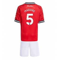 Fotbollsset Barn Manchester United Harry Maguire #5 Hemmatröja 2025-26 Mini-Kit Kortärmad (+ korta byxor)