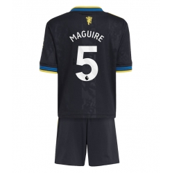 Fotbollsset Barn Manchester United Harry Maguire #5 Tredje Tröja 2025-26 Mini-Kit Kortärmad (+ korta byxor)