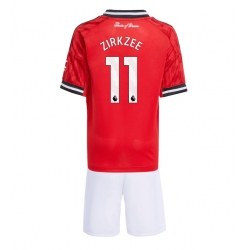 Fotbollsset Barn Manchester United Joshua Zirkzee #11 Hemmatröja 2025-26 Mini-Kit Kortärmad (+ korta byxor)