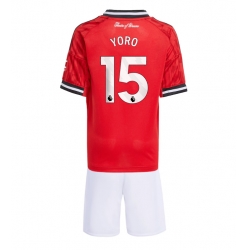 Fotbollsset Barn Manchester United Leny Yoro #15 Hemmatröja 2025-26 Mini-Kit Kortärmad (+ korta byxor)