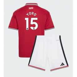 Fotbollsset Barn Manchester United Leny Yoro #15 Hemmatröja 2026-27 Mini-Kit Kortärmad (+ korta byxor)