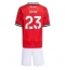 Fotbollsset Barn Manchester United Luke Shaw #23 Hemmatröja 2025-26 Mini-Kit Kortärmad (+ korta byxor)