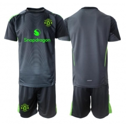 Fotbollsset Barn Manchester United Målvakt Bortatröja 2025-26 Mini-Kit Kortärmad (+ korta byxor)