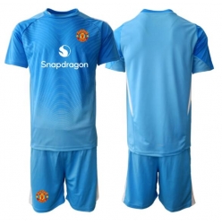 Fotbollsset Barn Manchester United Målvakt Hemmatröja 2025-26 Mini-Kit Kortärmad (+ korta byxor)