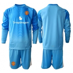 Fotbollsset Barn Manchester United Målvakt Hemmatröja 2025-26 Mini-Kit Långärmad (+ korta byxor)