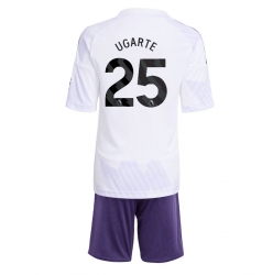 Fotbollsset Barn Manchester United Manuel Ugarte #25 Bortatröja 2025-26 Mini-Kit Kortärmad (+ korta byxor)