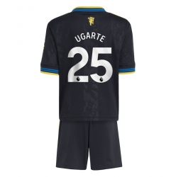 Fotbollsset Barn Manchester United Manuel Ugarte #25 Tredje Tröja 2025-26 Mini-Kit Kortärmad (+ korta byxor)