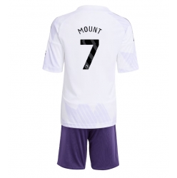 Fotbollsset Barn Manchester United Mason Mount #7 Bortatröja 2025-26 Mini-Kit Kortärmad (+ korta byxor)