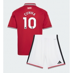 Fotbollsset Barn Manchester United Matheus Cunha #10 Hemmatröja 2026-27 Mini-Kit Kortärmad (+ korta byxor)