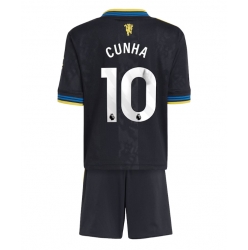 Fotbollsset Barn Manchester United Matheus Cunha #10 Tredje Tröja 2025-26 Mini-Kit Kortärmad (+ korta byxor)